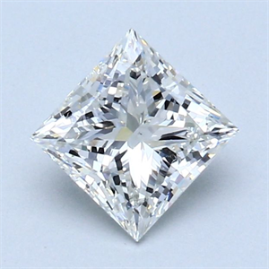Picture of Natural Diamond 1.00 Carats, Princess with  Cut, H Color, VS2 Clarity and Certified by GIA