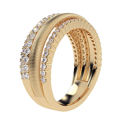 Anillo de cóctel o aniversario con diamantes naturales de 3/4 quilates