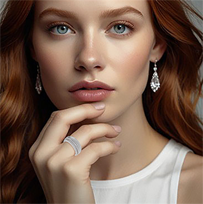 Anillo de cóctel o aniversario con diamantes naturales de 3/4 quilates