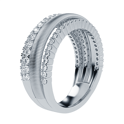 Anillo de cóctel o aniversario con diamantes naturales de 3/4 quilates