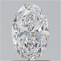 Natural Diamond 0.80 Carats, Oval with  Cut, D Color, VVS1 Clarity and Certified by GIA