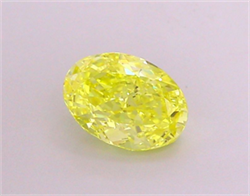 Picture of Lab Grown Diamond 1.54 Carats, Oval with  Cut, Fancy Vivid Yellow Color, VVS1 Clarity and Certified by IGI