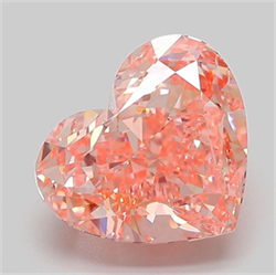 Picture of Lab Grown Diamond 3.97 Carats, Heart with  Cut, Fancy Vivid Pink Color, VVS2 Clarity and Certified by IGI
