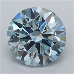 Picture of Lab Grown Diamond 2.17 Carats, Round with Ideal Cut, Fancy Vivid Blue Color, VVS2 Clarity and Certified by IGI