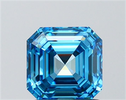 Picture of Lab Grown Diamond 1.51 Carats, Asscher with  Cut, Fancy Intense Blue Color, VVS1 Clarity and Certified by IGI