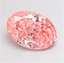 Picture of Lab Grown Diamond 2.72 Carats, Oval with  Cut, Fancy Vivid Pink Color, VS1 Clarity and Certified by IGI
