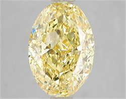 Picture of Lab Grown Diamond 3.00 Carats, Oval with  Cut, Fancy Vivid Yellow Color, VS1 Clarity and Certified by IGI