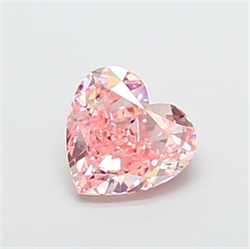 Picture of Lab Grown Diamond 1.55 Carats, Heart with  Cut, Fancy Vivid Pink Color, VS2 Clarity and Certified by IGI