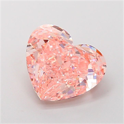 Picture of Lab Grown Diamond 5.06 Carats, Heart with  Cut, Fancy Intense Pink Color, VVS2 Clarity and Certified by IGI