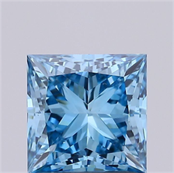 Picture of Lab Grown Diamond 1.51 Carats, Princess with  Cut, Fancy Vivid Blue Color, VS2 Clarity and Certified by IGI