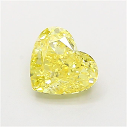 Picture of Lab Grown Diamond 1.23 Carats, Heart with  Cut, Fancy Vivid Yellow Color, VVS2 Clarity and Certified by IGI