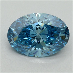 Picture of Lab Grown Diamond 1.59 Carats, Oval with  Cut, Fancy Vivid Blue Color, VS1 Clarity and Certified by IGI