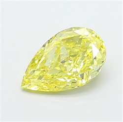 Picture of Lab Grown Diamond 1.32 Carats, Pear with  Cut, Fancy Intense Yellow Color, VS1 Clarity and Certified by IGI