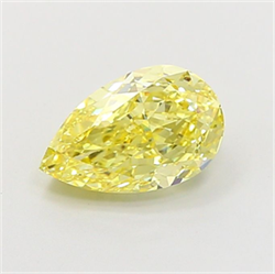 Picture of Lab Grown Diamond 1.80 Carats, Pear with  Cut, Fancy Intense Yellow Color, VS1 Clarity and Certified by IGI