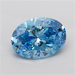 Picture of Lab Grown Diamond 2.00 Carats, Oval with  Cut, Fancy Vivid Blue Color, VS2 Clarity and Certified by IGI