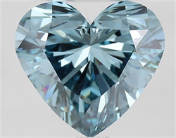 Picture of Lab Grown Diamond 2.51 Carats, Heart with  Cut, Fancy Vivid Blue Color, VVS2 Clarity and Certified by IGI