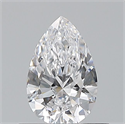Natural Diamond 0.50 Carats, Pear with  Cut, D Color, VVS2 Clarity and Certified by GIA