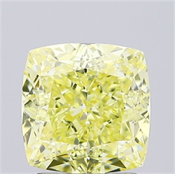 Picture of Lab Grown Diamond 2.00 Carats, CUSHION MODIFIED with  Cut, Fancy Intense Yellow Color, VS2 Clarity and Certified by IGI