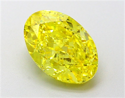 Picture of Lab Grown Diamond 2.02 Carats, Oval with  Cut, Fancy Vivid Yellow Color, VVS2 Clarity and Certified by IGI