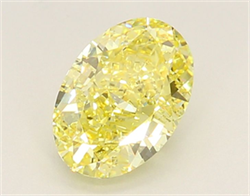 Picture of Lab Grown Diamond 1.41 Carats, Oval with  Cut, Fancy Intense Yellow Color, VS1 Clarity and Certified by IGI