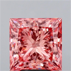 Picture of Lab Grown Diamond 5.27 Carats, Princess with  Cut, Fancy Vivid Pink Color, VS1 Clarity and Certified by IGI