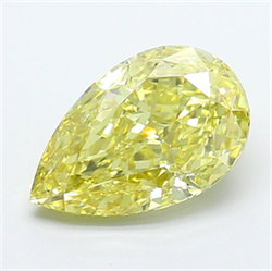 Picture of Lab Grown Diamond 2.52 Carats, Pear with  Cut, Fancy Intense Yellow Color, VS2 Clarity and Certified by IGI
