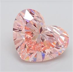 Picture of Lab Grown Diamond 11.15 Carats, Heart with  Cut, Fancy Intense Pink Color, VS2 Clarity and Certified by IGI