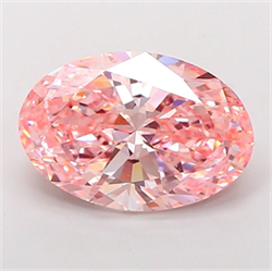 Picture of Lab Grown Diamond 6.05 Carats, Oval with  Cut, Fancy Vivid Pink Color, VS1 Clarity and Certified by IGI