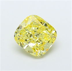 Picture of Lab Grown Diamond 2.78 Carats, CUSHION MODIFIED with  Cut, Fancy Intense Yellow Color, VS1 Clarity and Certified by IGI
