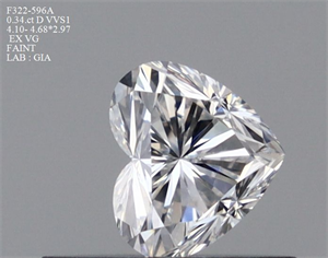 Foto Diamante Natural 0.34 quilates, Corazón , Color D, claridad VVS1 y certificado GIA de