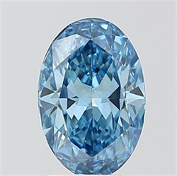 Picture of Lab Grown Diamond 1.48 Carats, Oval with  Cut, Fancy Vivid Blue Color, VS1 Clarity and Certified by IGI