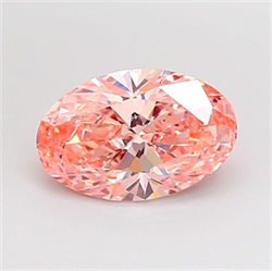 Picture of Lab Grown Diamond 2.01 Carats, Oval with  Cut, Fancy Vivid Pink Color, VS1 Clarity and Certified by IGI