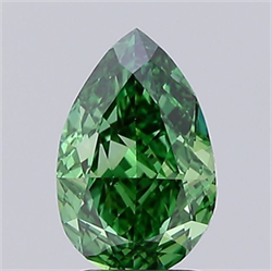 Picture of Lab Grown Diamond 1.65 Carats, Pear with  Cut, Fancy Vivid Green Color, VS1 Clarity and Certified by IGI