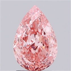 Picture of Lab Grown Diamond 2.10 Carats, Pear with  Cut, Fancy Vivid Pink Color, VVS2 Clarity and Certified by IGI
