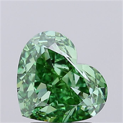 Picture of Lab Grown Diamond 2.16 Carats, Heart with  Cut, Fancy Vivid Green Color, VS1 Clarity and Certified by IGI