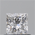 Natural Diamond 0.55 Carats, Princess with  Cut, D Color, VS2 Clarity and Certified by GIA