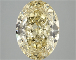 Picture of Lab Grown Diamond 4.10 Carats, Oval with  Cut, Fancy Intense Yellow Color, VS1 Clarity and Certified by IGI