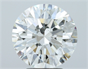 Natural Diamond 4.10 Carats, Round with Excellent Cut, J Color, SI1 Clarity and Certified by GIA