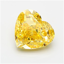Picture of Lab Grown Diamond 8.04 Carats, Heart with  Cut, Fancy Vivid Yellow Color, VS2 Clarity and Certified by IGI