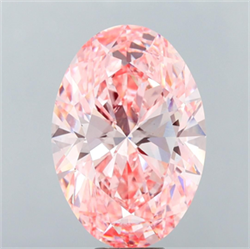 Picture of Lab Grown Diamond 15.09 Carats, Oval with  Cut, Fancy Vivid Pink Color, VS1 Clarity and Certified by IGI