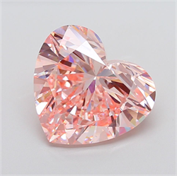 Picture of Lab Grown Diamond 11.00 Carats, Heart with  Cut, Fancy Vivid Pink Color, VS1 Clarity and Certified by IGI