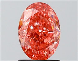 Picture of Lab Grown Diamond 1.56 Carats, Oval with  Cut, Fancy Vivid Pink Color, VS1 Clarity and Certified by IGI