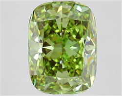 Picture of Lab Grown Diamond 2.63 Carats, CUSHION MODIFIED with  Cut, Fancy Vivid Green Color, VVS2 Clarity and Certified by IGI
