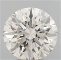 Natural Diamond 3.54 Carats, Round with Excellent Cut, L Color, SI1 Clarity and Certified by IGI