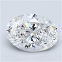 Natural Diamond 2.80 Carats, Oval with  Cut, D Color, VS1 Clarity and Certified by GIA