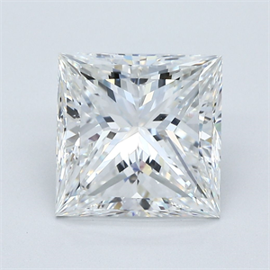 Picture of Natural Diamond 4.01 Carats, Princess with  Cut, F Color, VVS2 Clarity and Certified by GIA