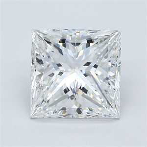 Picture of Natural Diamond 4.01 Carats, Princess with  Cut, F Color, VVS2 Clarity and Certified by GIA