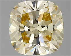 Picture of Lab Grown Diamond 1.26 Carats, Cushion with  Cut, Fancy Light Yellow Color, VVS2 Clarity and Certified by IGI