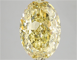 Picture of Lab Grown Diamond 5.00 Carats, Oval with  Cut, Fancy Vivid Yellow Color, VS1 Clarity and Certified by IGI