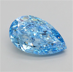 Picture of Lab Grown Diamond 3.31 Carats, Pear with  Cut, Fancy Vivid Blue Color, VS1 Clarity and Certified by IGI